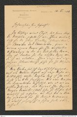 Nachlass Franz Steindachner, Brief von Georg Duncker an Franz Steindachner (16.11.1909), Inv.Nr. 120.01, Seite 1